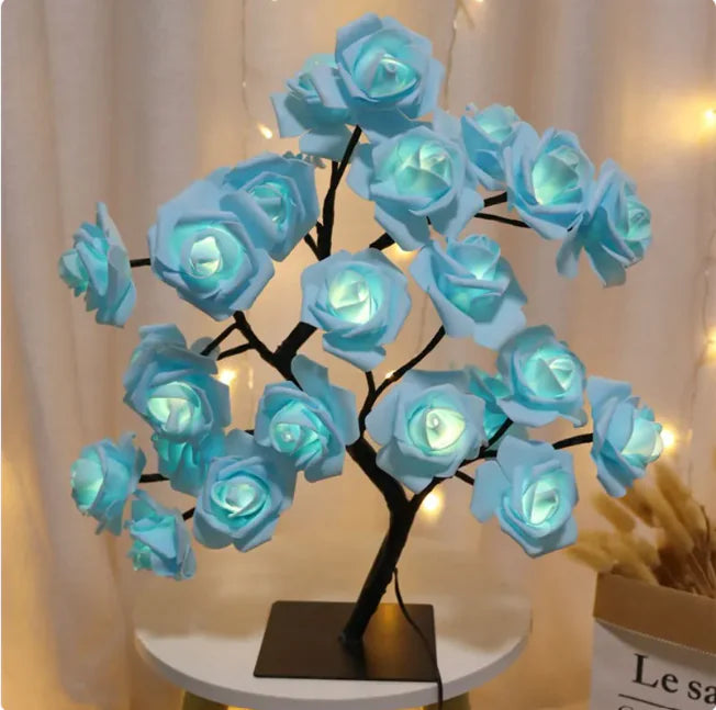 Lámpara romántica con forma de rosal: luz decorativa para el dormitorio