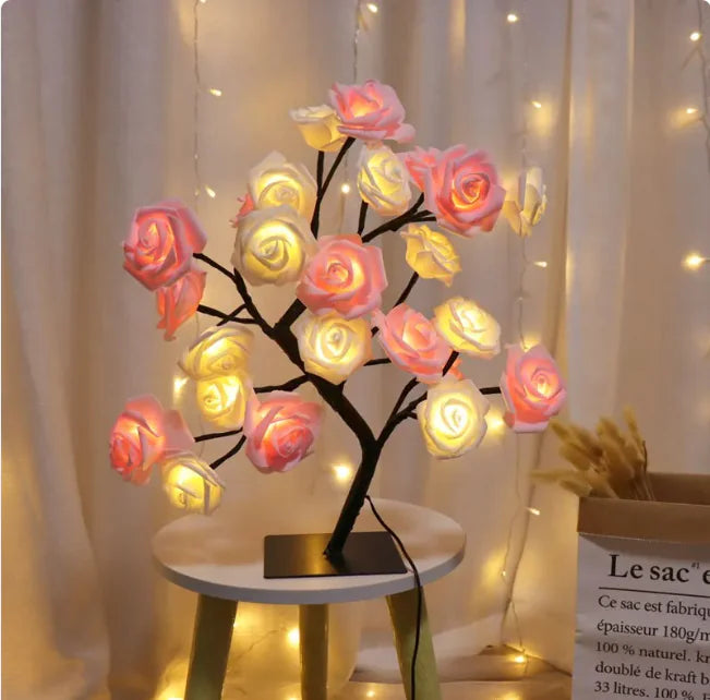 Lampe rosier romantique – Lampe décorative pour chambre à coucher