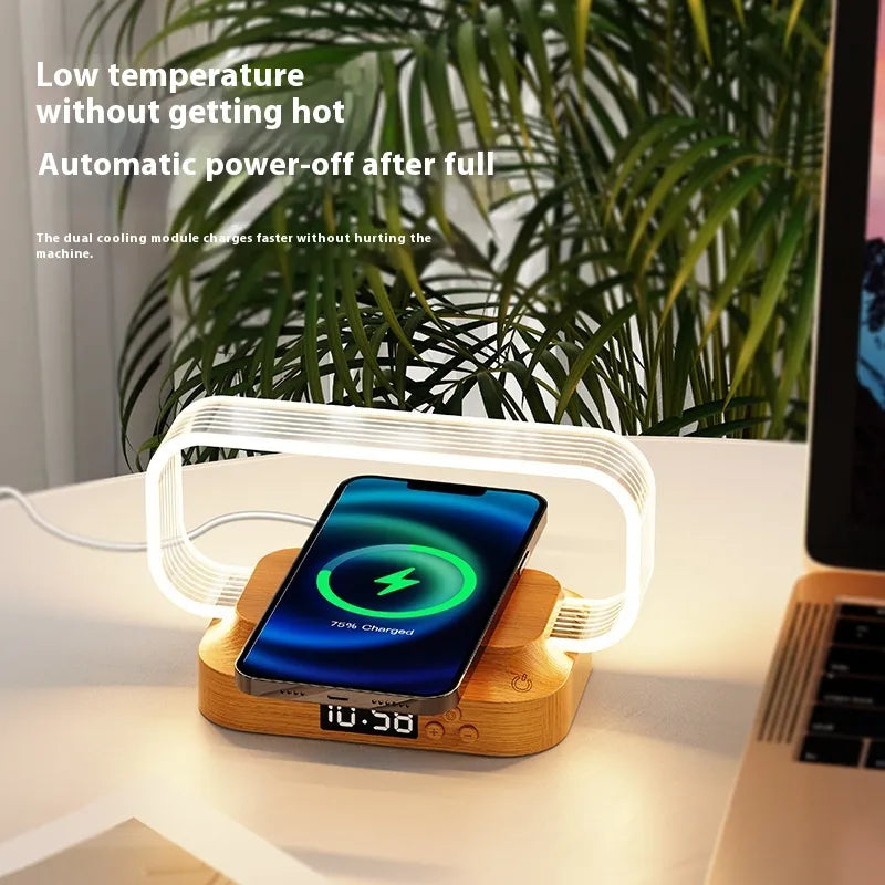 Lamp with Clock/Voice Control & Wireless Charger