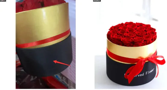 Roses éternelles dans un coffret cadeau