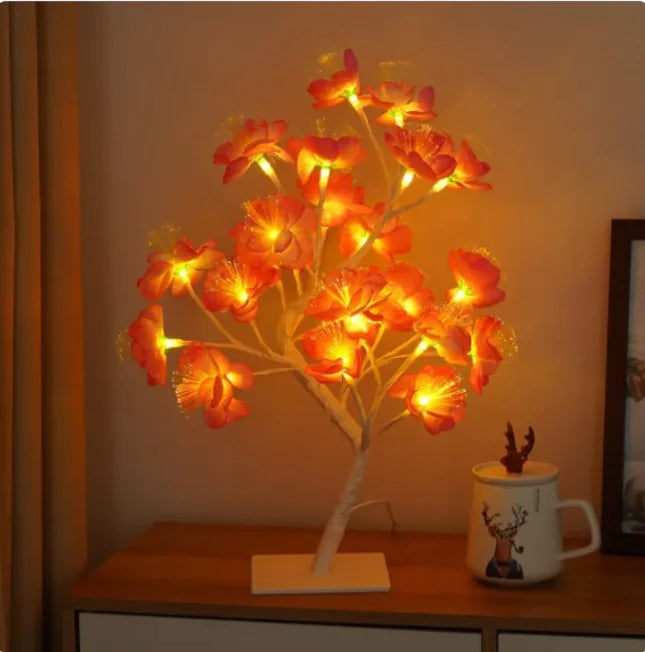 Lámpara romántica con forma de rosal: luz decorativa para el dormitorio