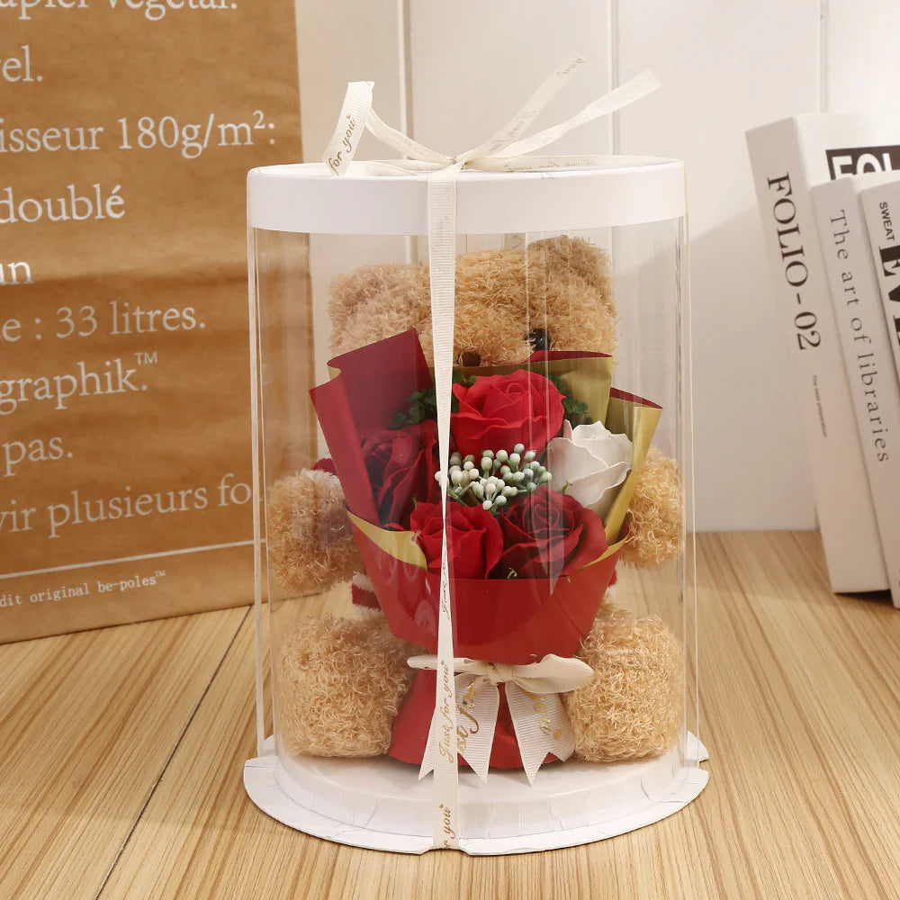 Bouquet d'ours mignon dans une boîte cadeau